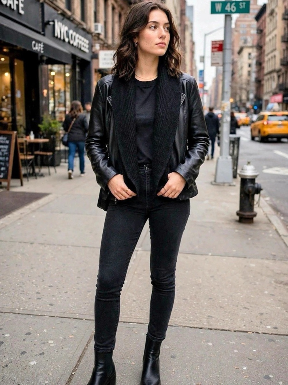 JACK Women's Black Faux Leather Jacket Like New
